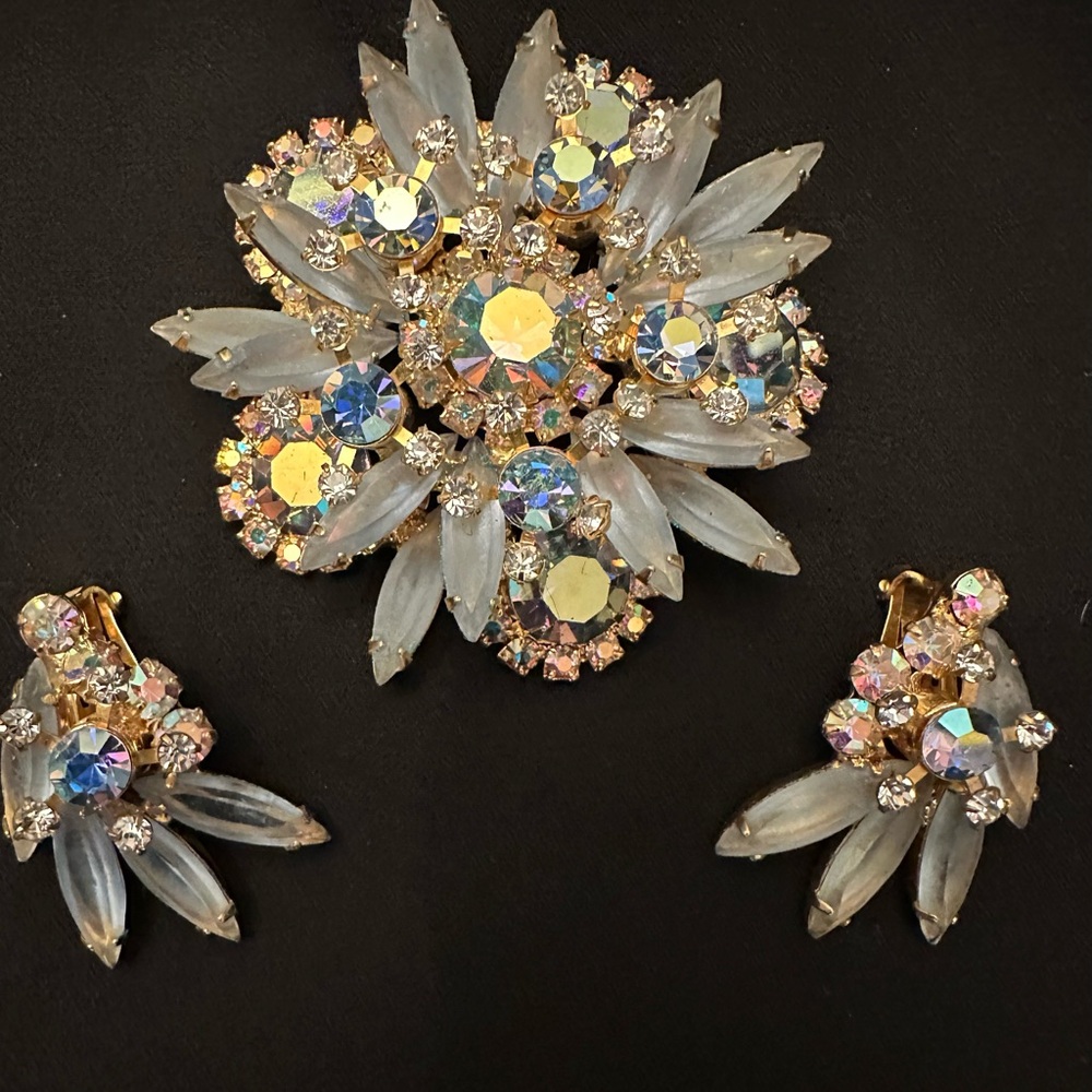 Vintage Broach and Earring Set